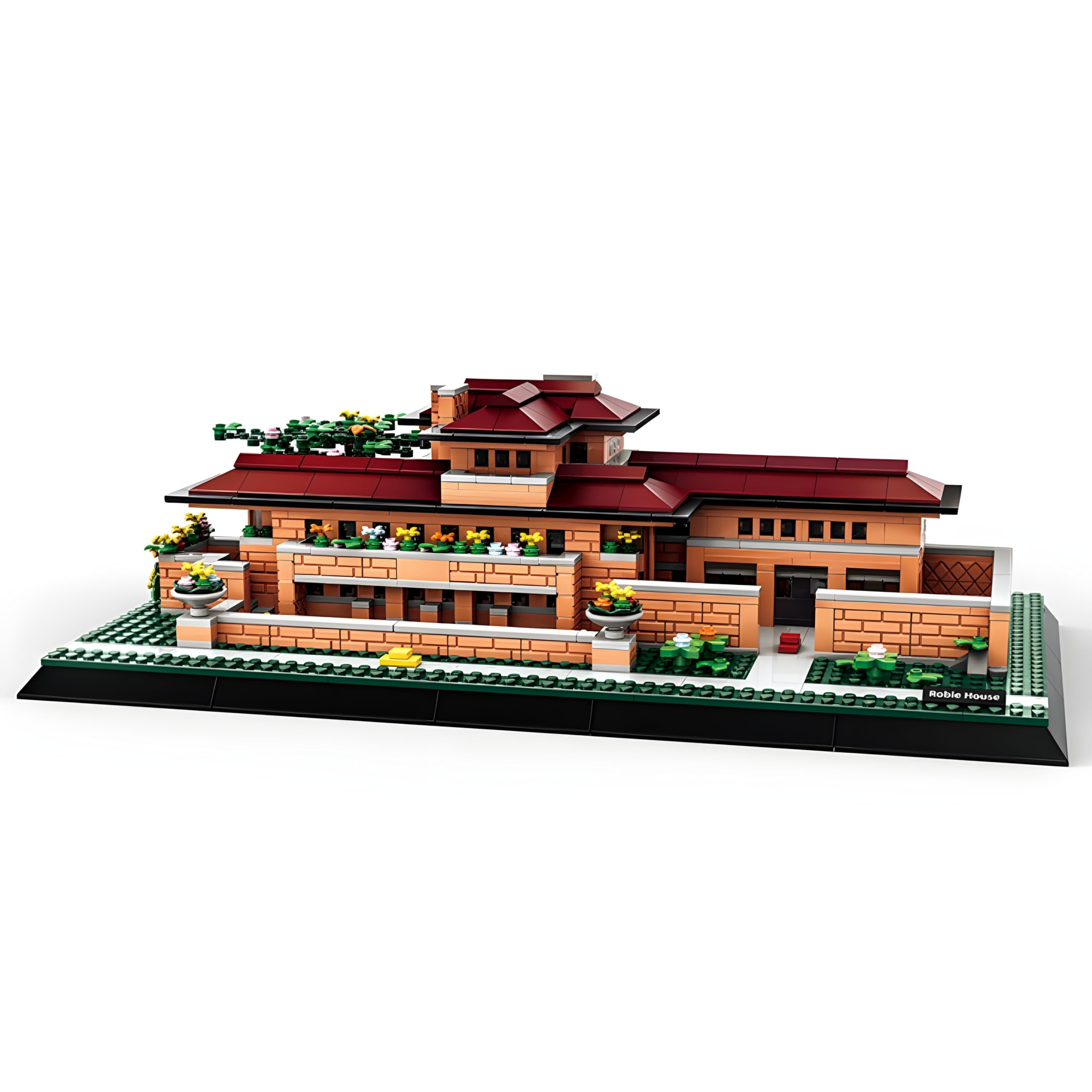 Unativer Chicago Robie Villa Architecture Building Blocks Set, Classic Prairie-Style Model Toys, Large-Scale DIY Desktop Landmark Construction Kit for Home Decor, Birthday Gifts, 1182 PCS — image 1