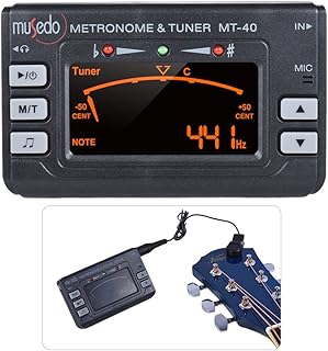 Portable Instrument 3-in-1 Metronome Tuner Tone Generator for Guitar Bass Violin Ukelele Chromatic Clear LCD Display