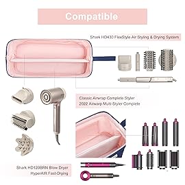 Leudes Hair Tools Travel Bag for Shark Flexstyle Carrying Case Portable Shark Hair Air Wrap Dryer Case Waterproof Dustproof Flat Curling Iron Travel Organizer (Blue)