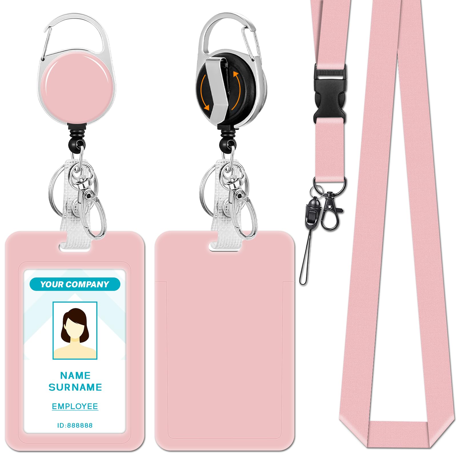 Photo 1 of Hancynir Lanyards for ID Badges, Retractable Badge Holder with Reel Clip, Work Name Tags Keychain Lanyard with Cruise Ship Card Holder, Card Protector for Women Men Teacher Nurse Doctor Office Gifts