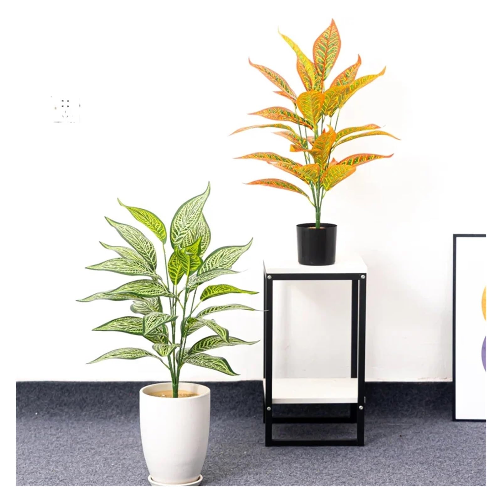 Künstliche Tannenzweige 76 cm 26 Blätter Künstliche Magnolienpflanzen Tropischer Baum Gefälschte Palme Zweig Kunststoff Banyan Blatt Falsche Monstera for Hausgarten Dekor(76cm 26leaves lvban)