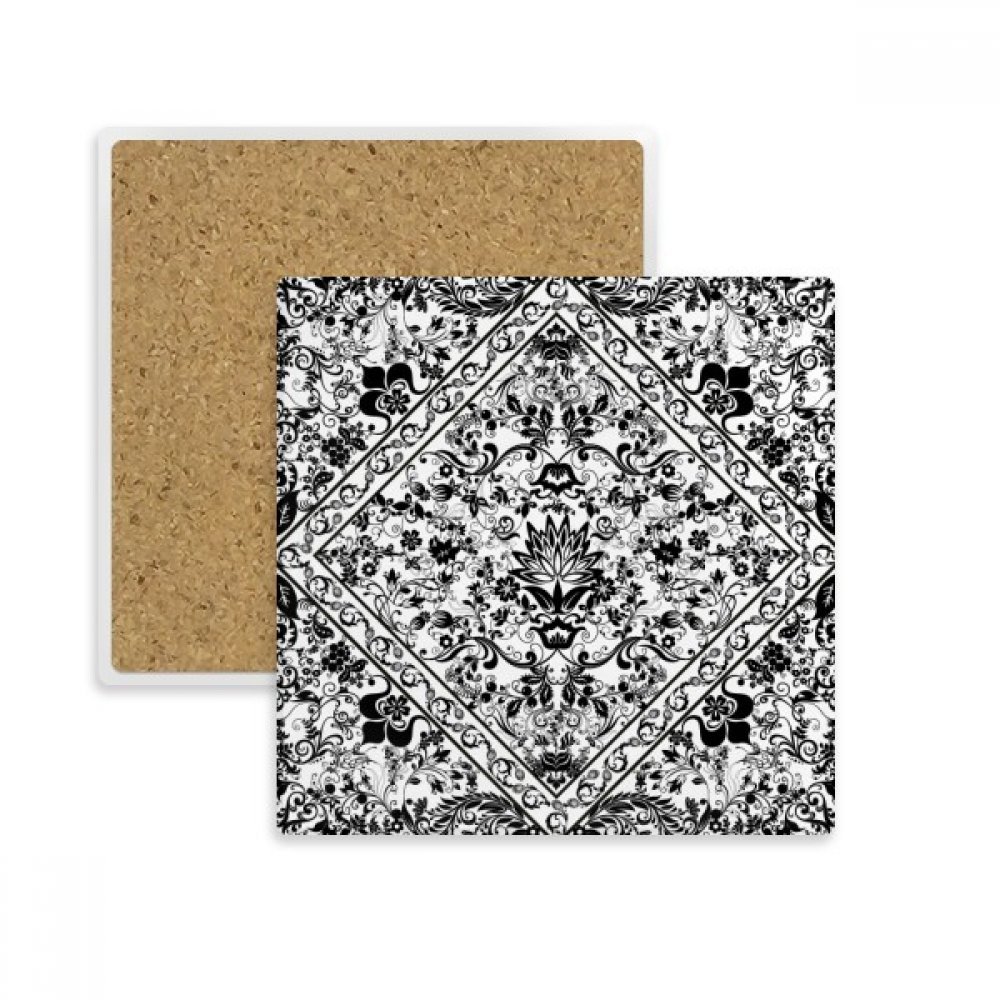 Porte-gobelet carré en pierre absorbante dessous de verre multicolor baroque