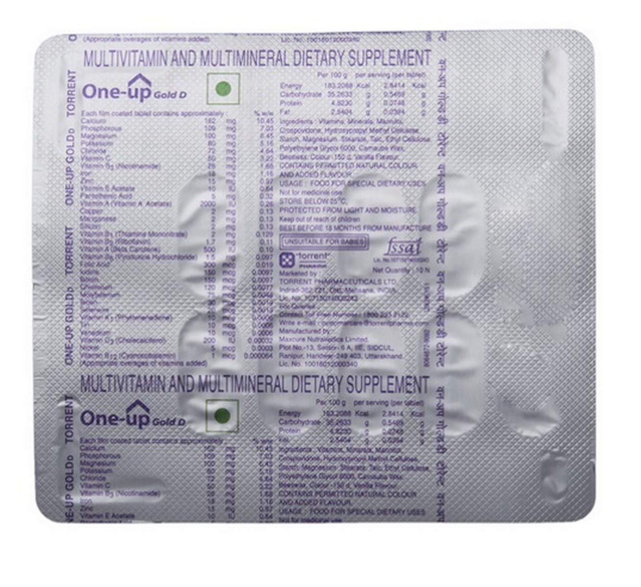 One-Up Gold D - Strip of 10 Tablets (B0895LDNWD) Amazon Price History, Amazon Price Tracker