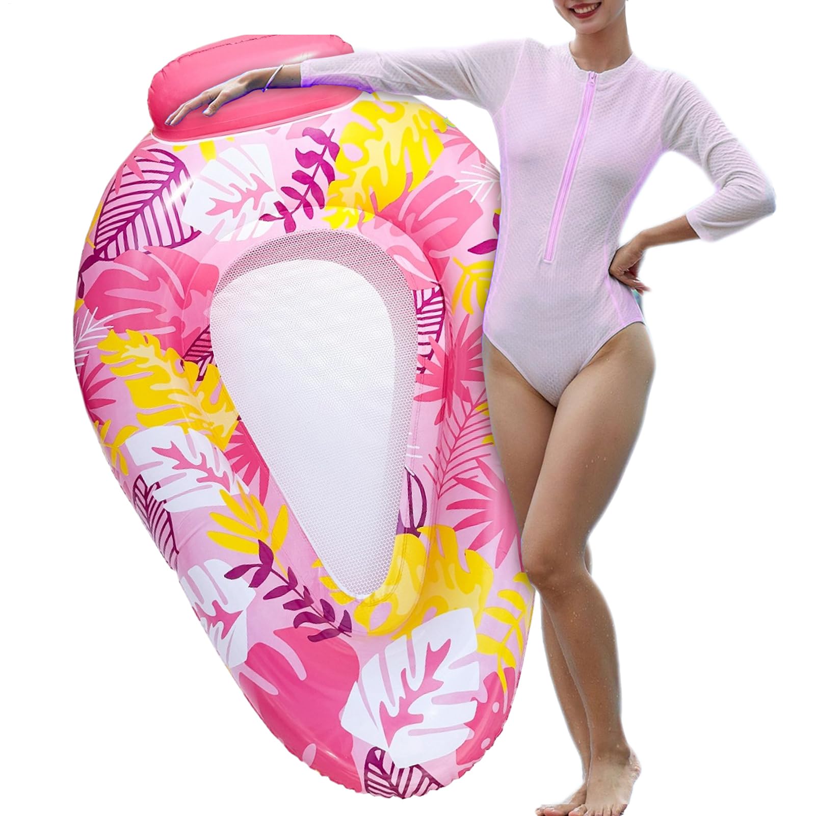 Flotteurs de piscine gonflables pour adultes, radeaux de piscine pour adultes – Hamac de détente pour lac, jardin, bronzage, natation, rivière, fête aquatique