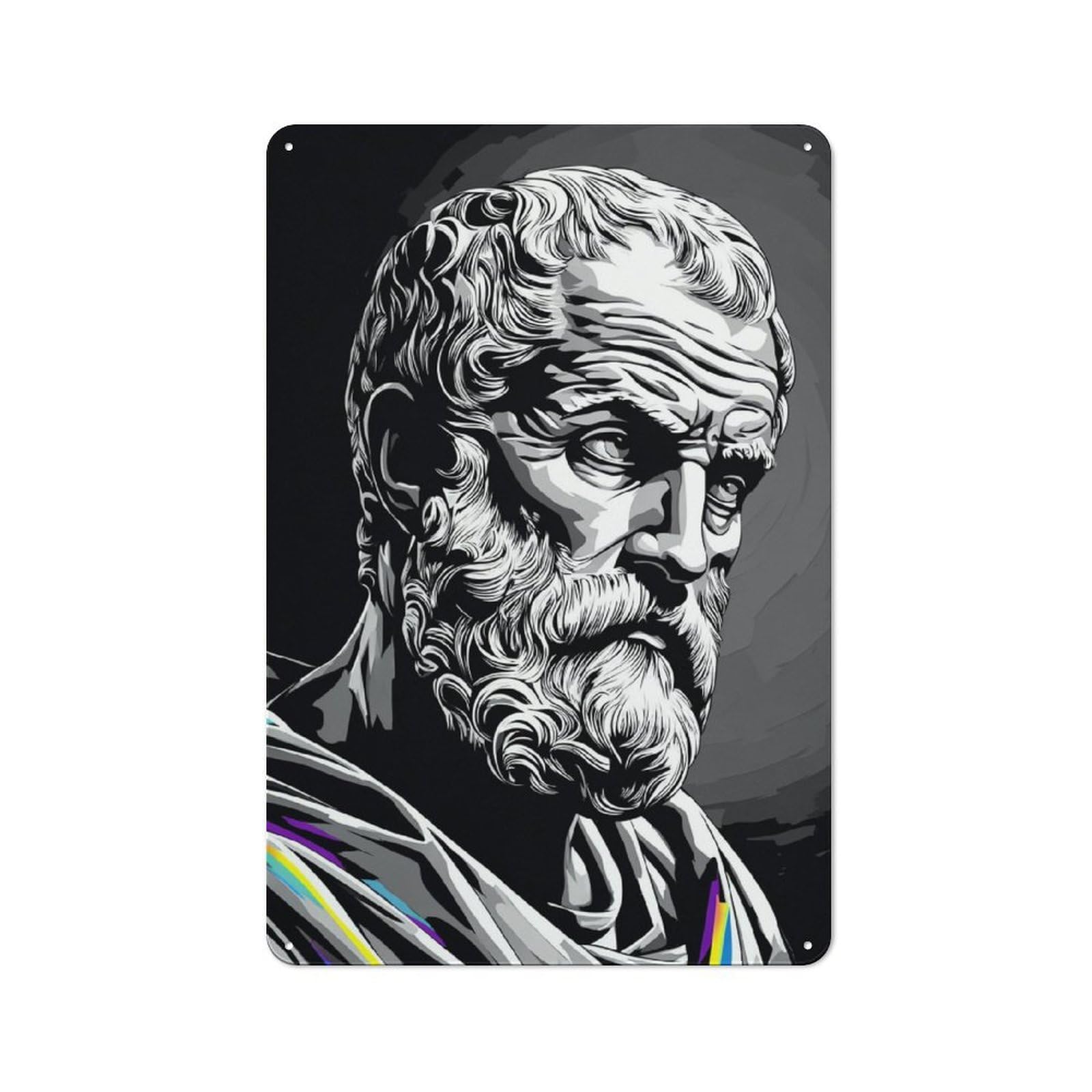 Junmoney Philosopher's Wisdom Timeless Insights -5 Metal Wall Sign 30X20cm, Retro Decor For Home Bar Wall, For Metal Sign Collectors, For Garage And Workshop Walls