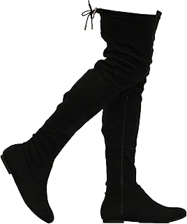 Women's Fashion Comfy Vegan Suede Block Heel Side Zipper...