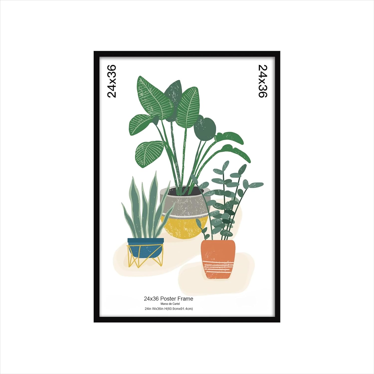 24x36 Picture Frame – Black Flat Profile Wall Photo Frame