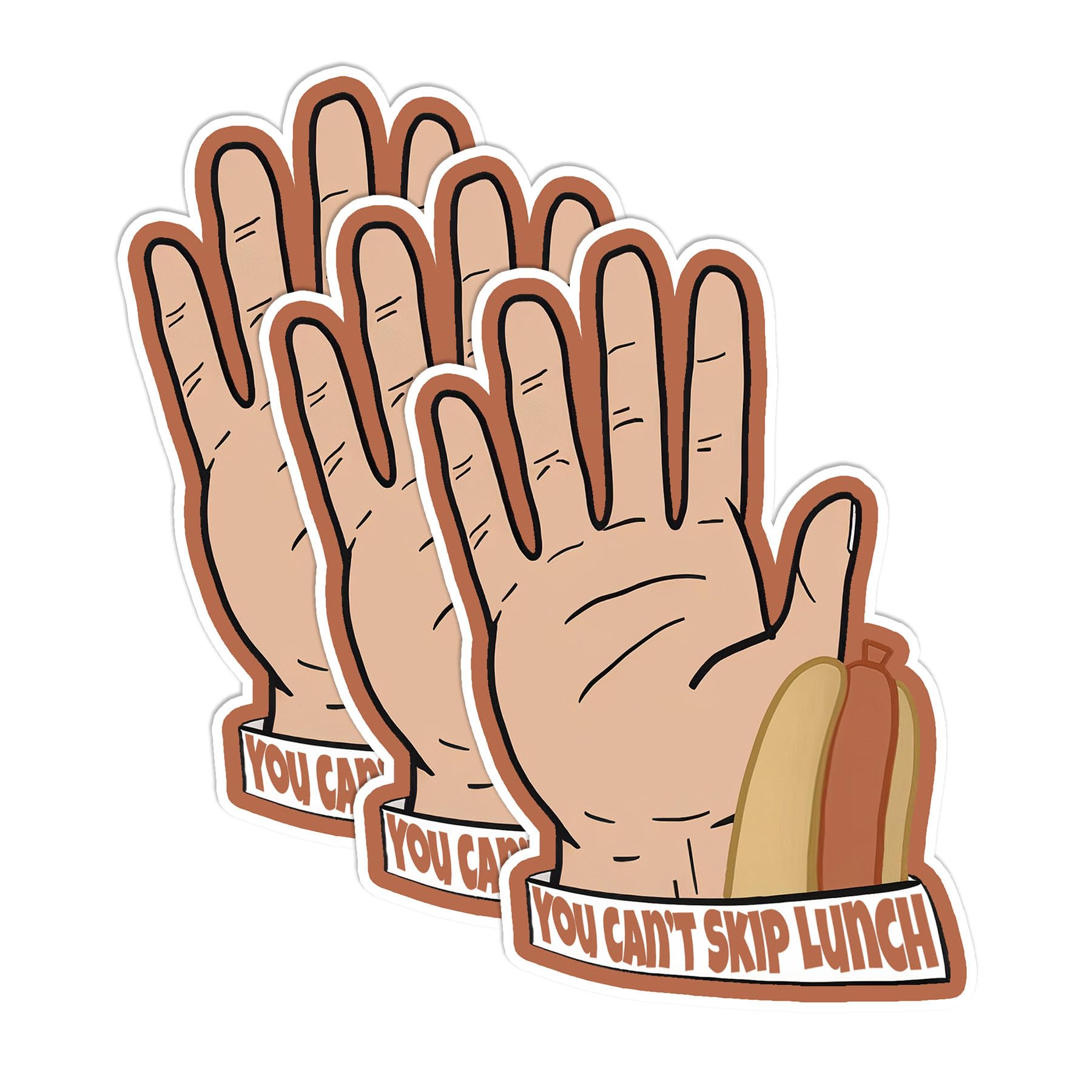 (3PCS) You Can't Skip Lunch Sticker I Think You Should Leave Inspired Show Funny Die-Cut Waterproof Vinyl Stickers for Hard Hat Laptop Water Bottle Phone Case Car (3 Inches)