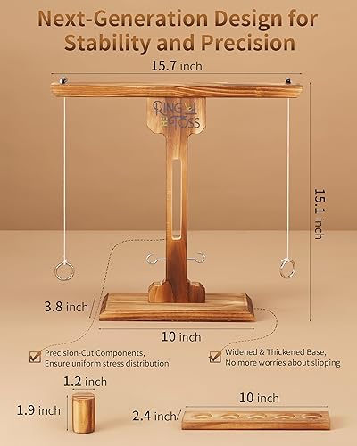 Miniatura 3 de Juego de lanzamiento de anillos para adultos, juego de gancho y anillo de montaje instantáneo de 3 segundos con estructura resistente, tamaño XL