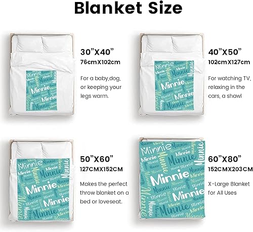 Miniatura 9 de Manta personalizada para niños y adultos, manta de franela personalizada con nombre (50 x 60 pulgadas, 07)