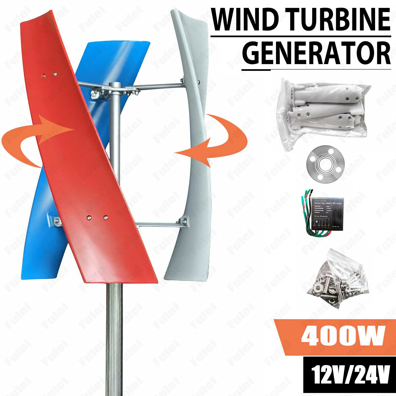 Windturbinen Generator 400W 12V Wendel Windkraftanlage mit Laderegler Windgenerator Kit für Boote Pavillons Kabinen