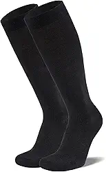 Meias esportivas de compressão para homens e mulheres, 65% algodão, meias até o joelho para viagens, voo, atletismo, trabalho e gravidez