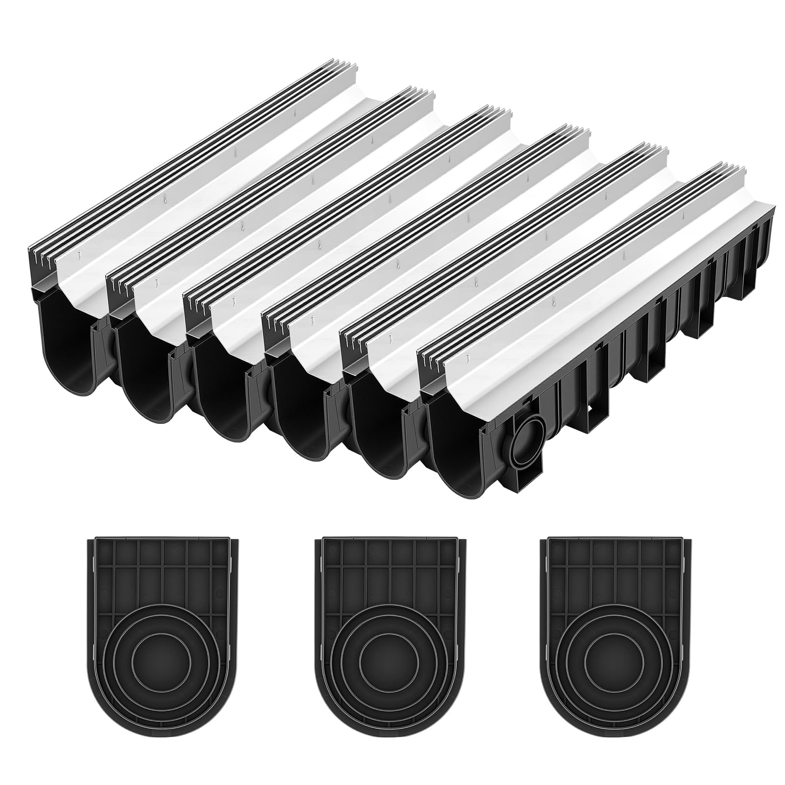 Photo 1 of VEVOR Trench Drain 39.7" 3 Pack Linear Drainage Channel