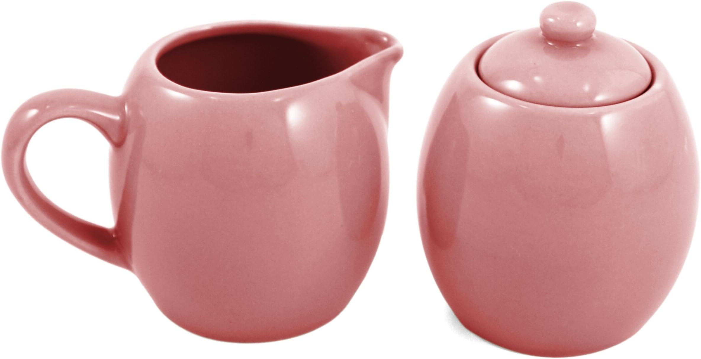 Pink Rose Ceramic Creamer & Sugar Service Set