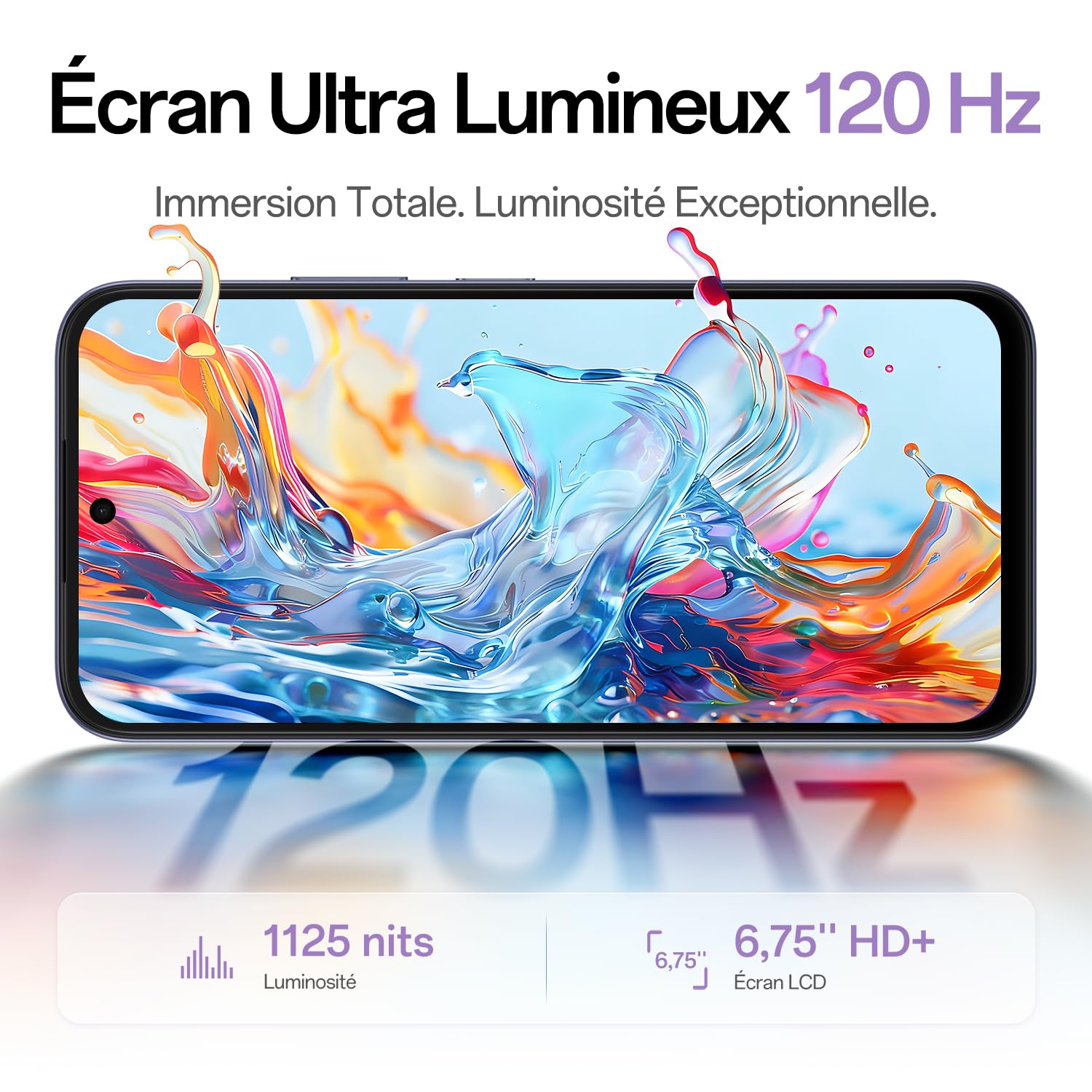 OPPO A6x 5G Téléphone Portable Débloqué, 128 Go, 4 Go RAM, Noir Violet