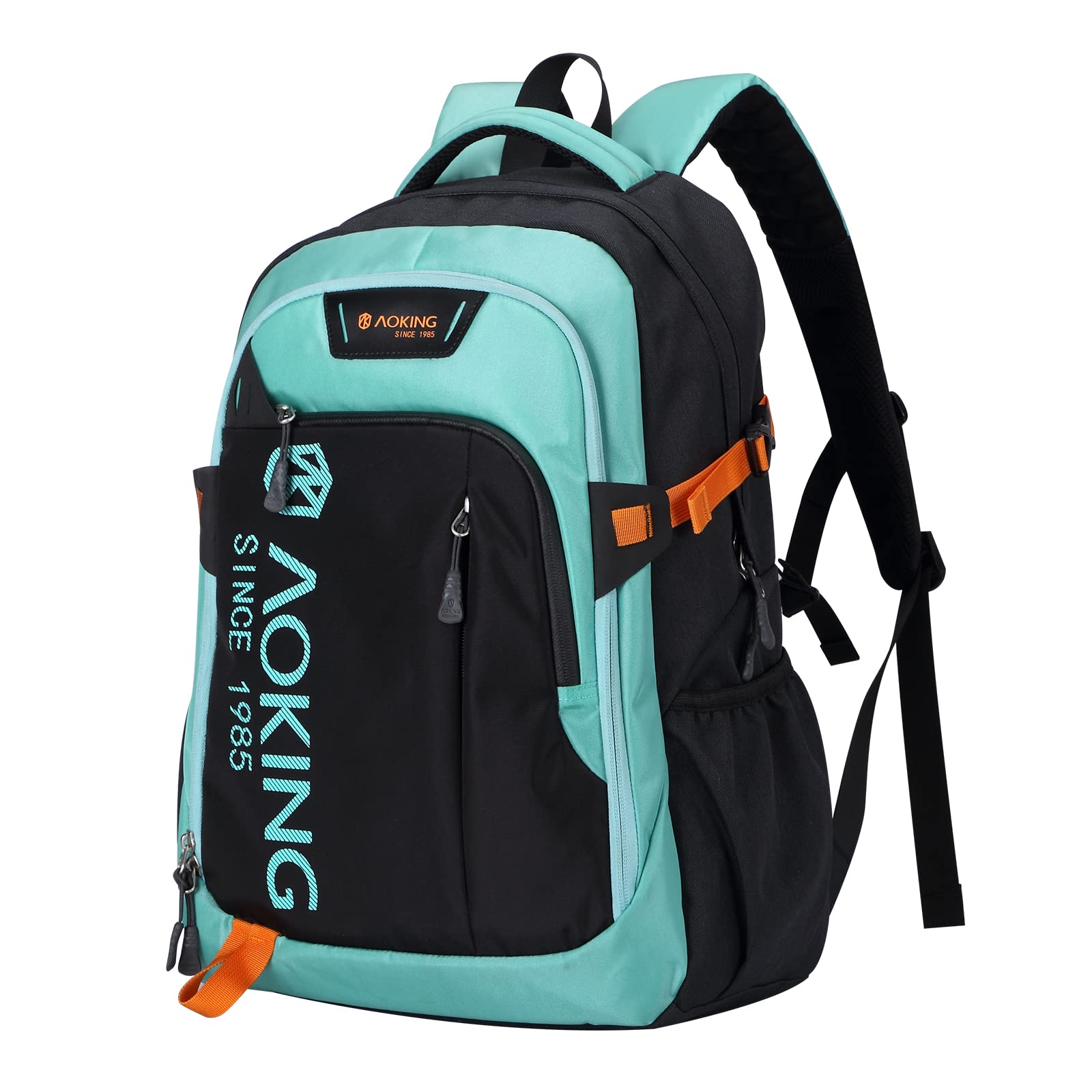 Aoking, serie SN57605, zaino per la scuola, zaino da città e da lavoro, 30 litri, per laptop fino a 17", impermeabile, Opzione (SN57605-7B): sistema elastico e a molla