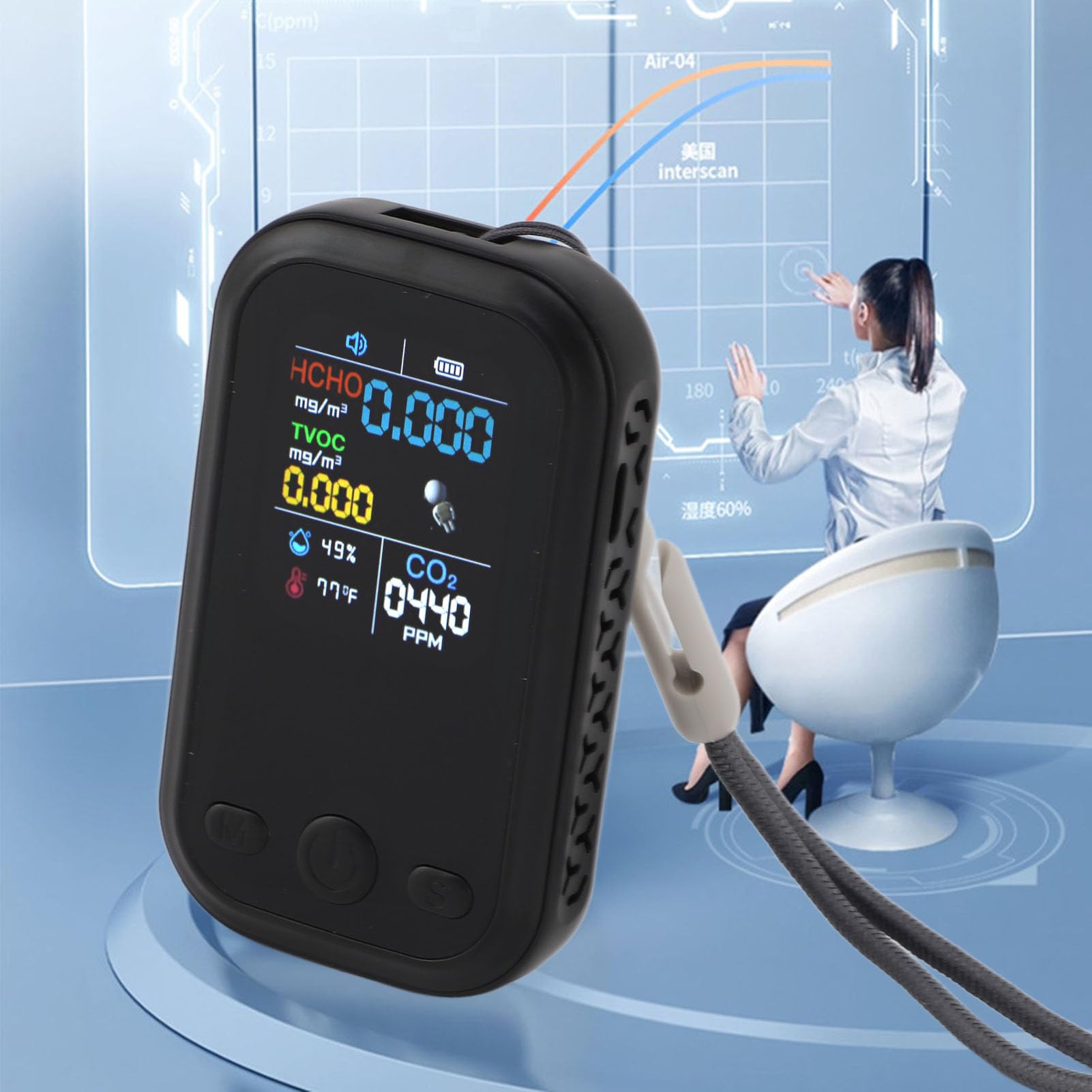 5 In1 Multifunctional CO2 Meter Digital Temperatur... – Grandado