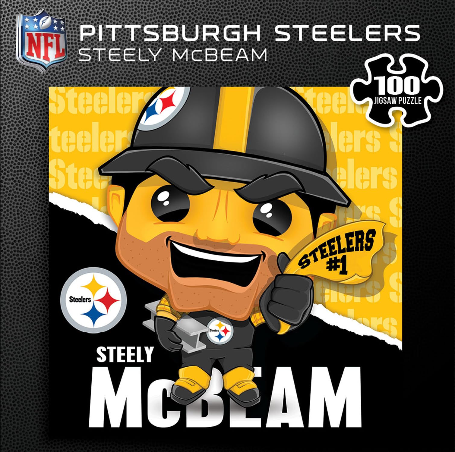 masterpieces officially licensed steely mcbeam - pittsburgh steelers mascot 100 piece kids puzzle