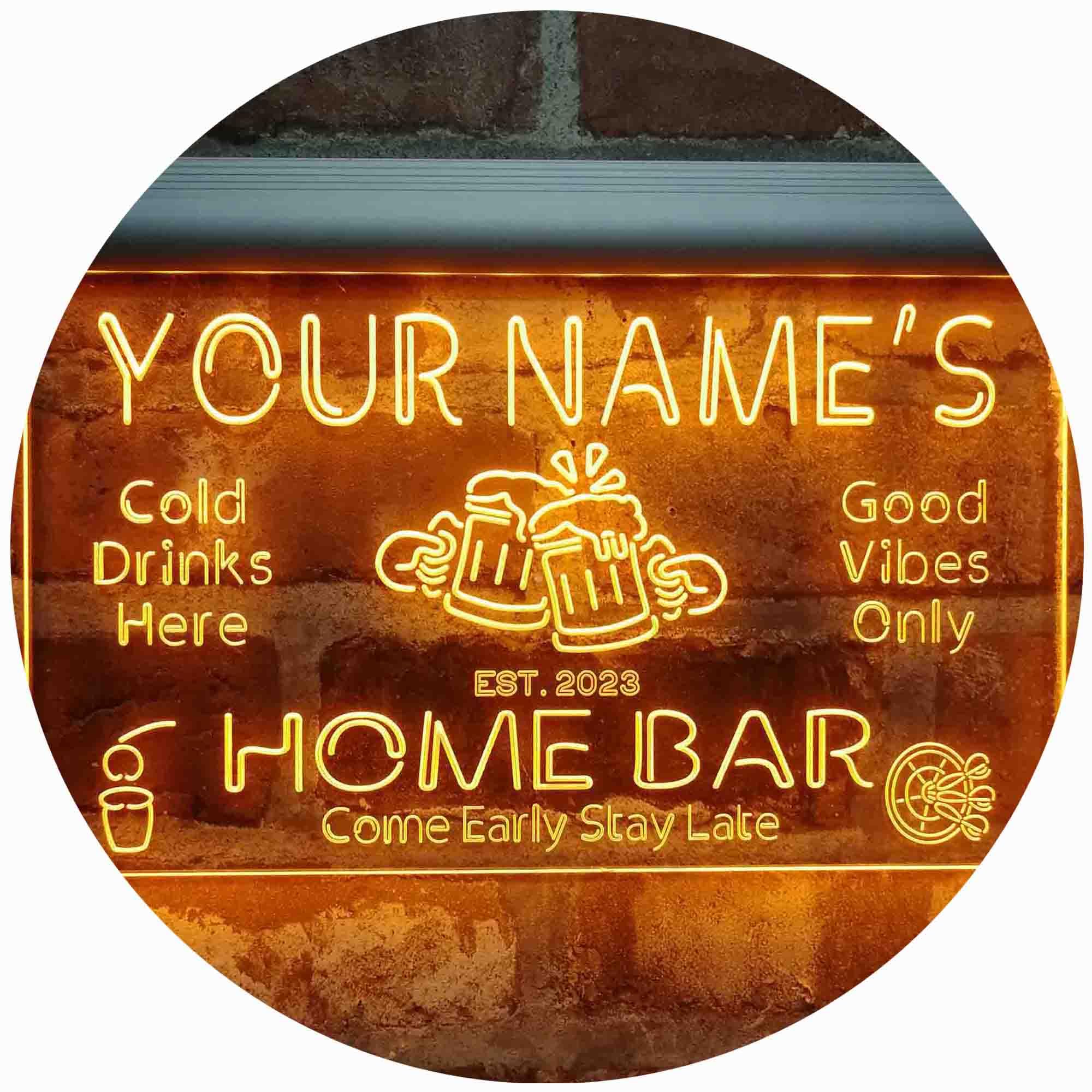 ADVPRO Personalized Your Name Custom Home Bar Beer Established Year Single Color LED Neon Sign 24 x 16 Inches st4s64-p11-tm-y — image 1