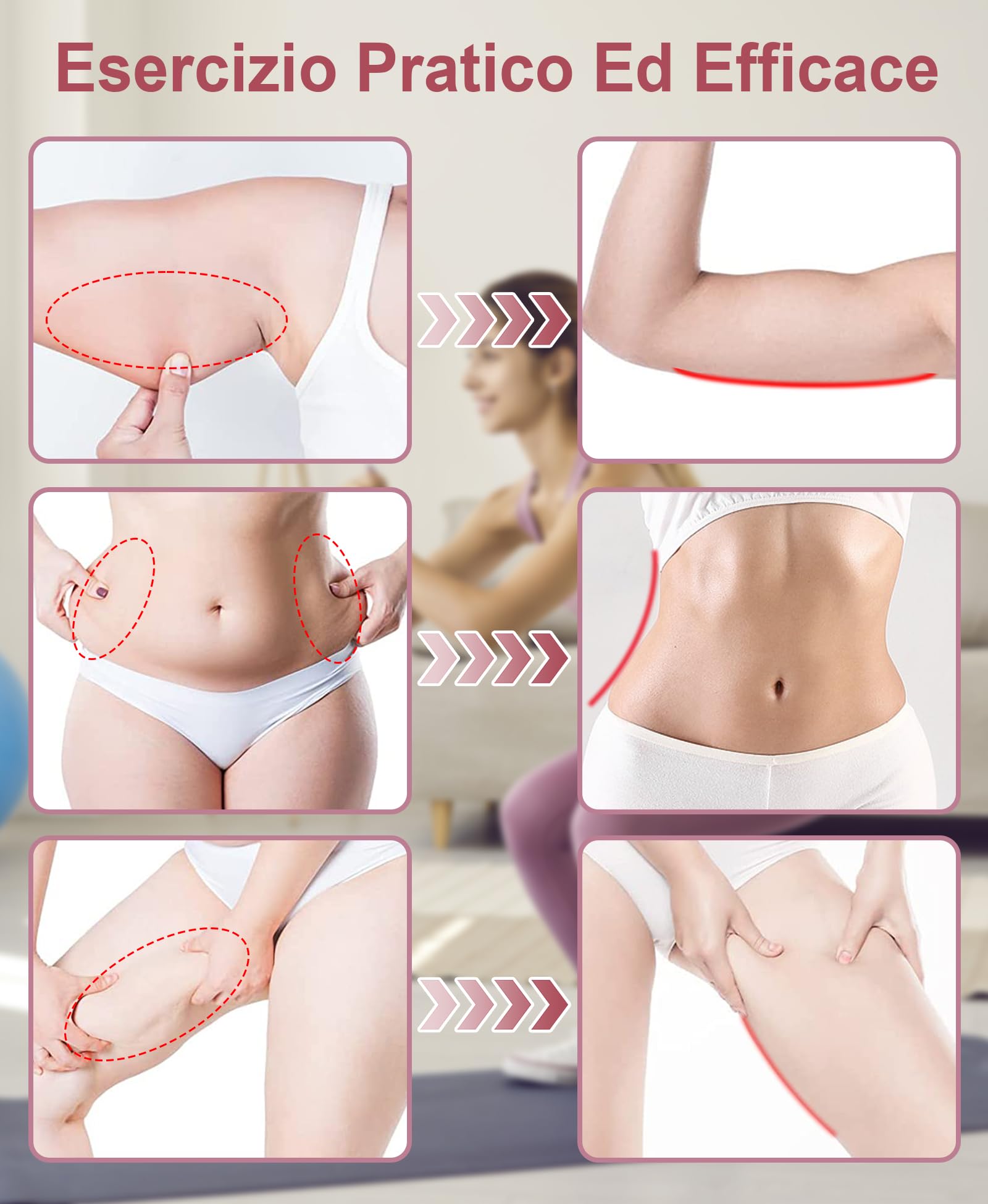 Beckenbodentrainer Donna Attrezzo Interno Coscia Pavimento Pelvico Attrezzi Casa Allenamento Pilates Glutei Addominali Gambe Braccia Fitness Donna e Uomo