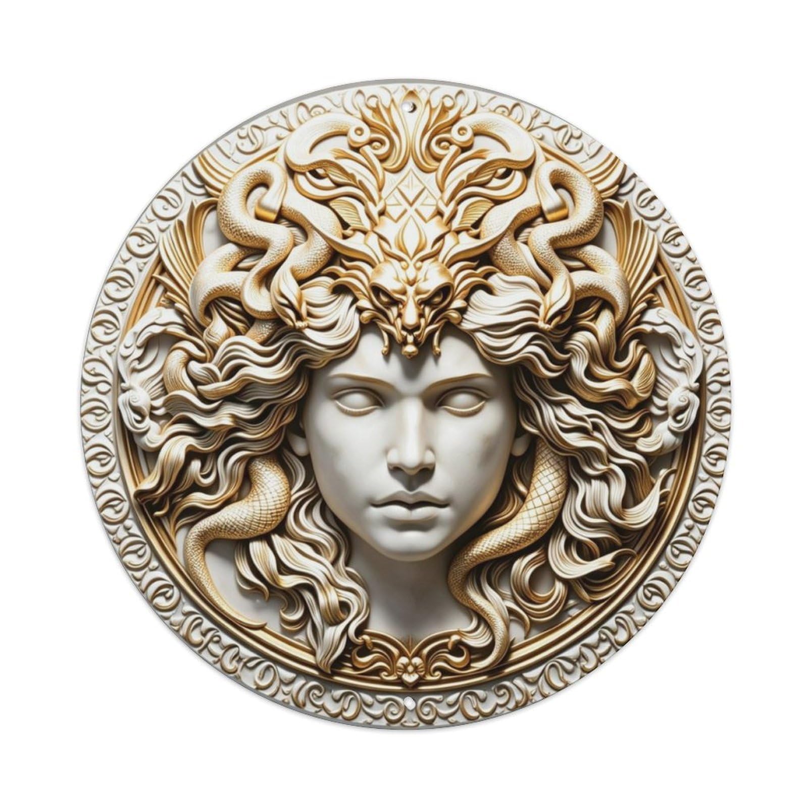 Medusa 3D Relief Metal Tin Sign Plaque