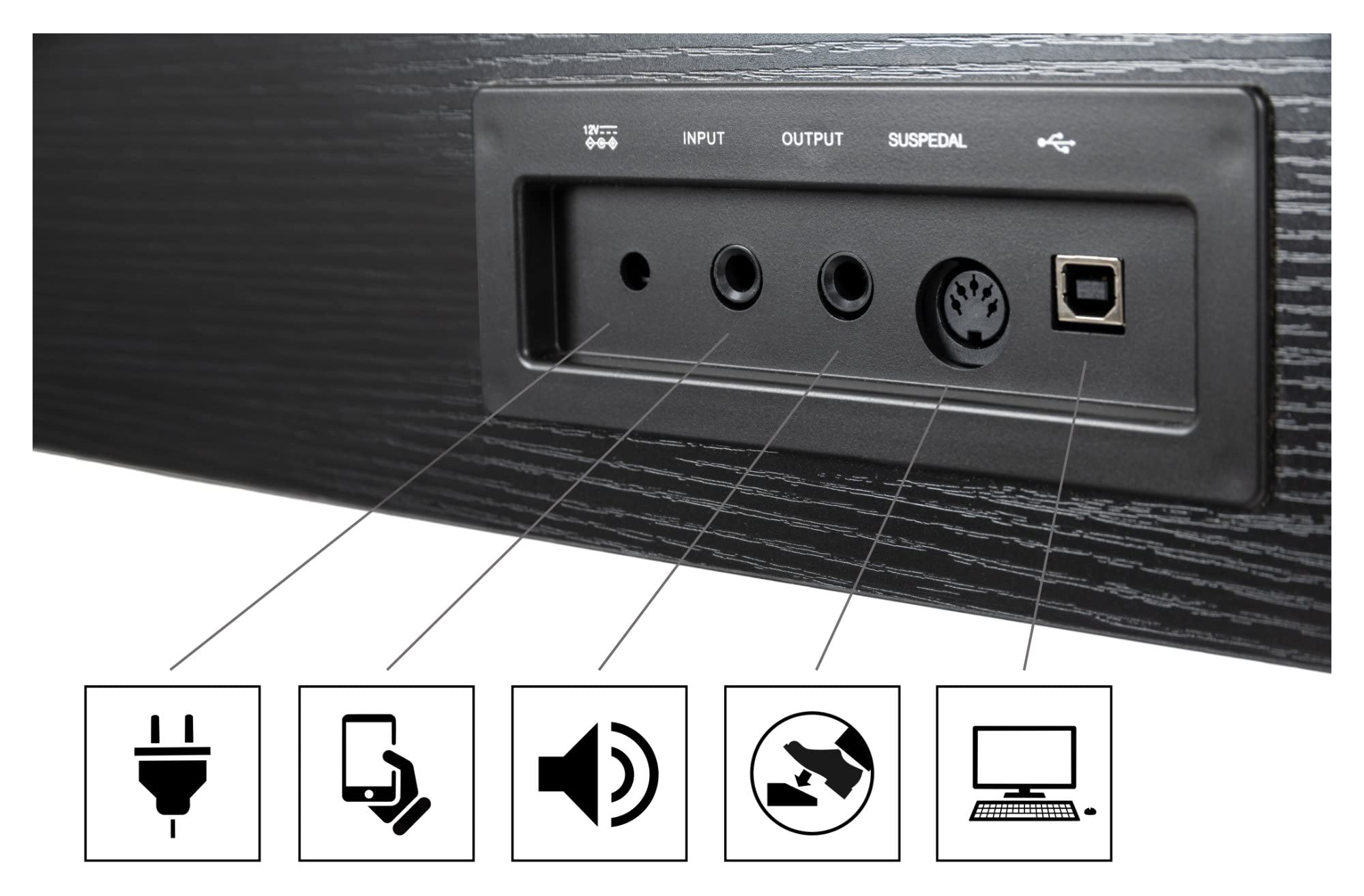 Classic Cantabile DP-S1 SM E-Piano Schwarz matt Set, Digitalpiano | 88 gewichtete Tasten mit Hammermechanik, 64-fache Polyphonie, Anschlagsdynamik in 5 Stufen einstellbar, 1 interner Demo-Song
