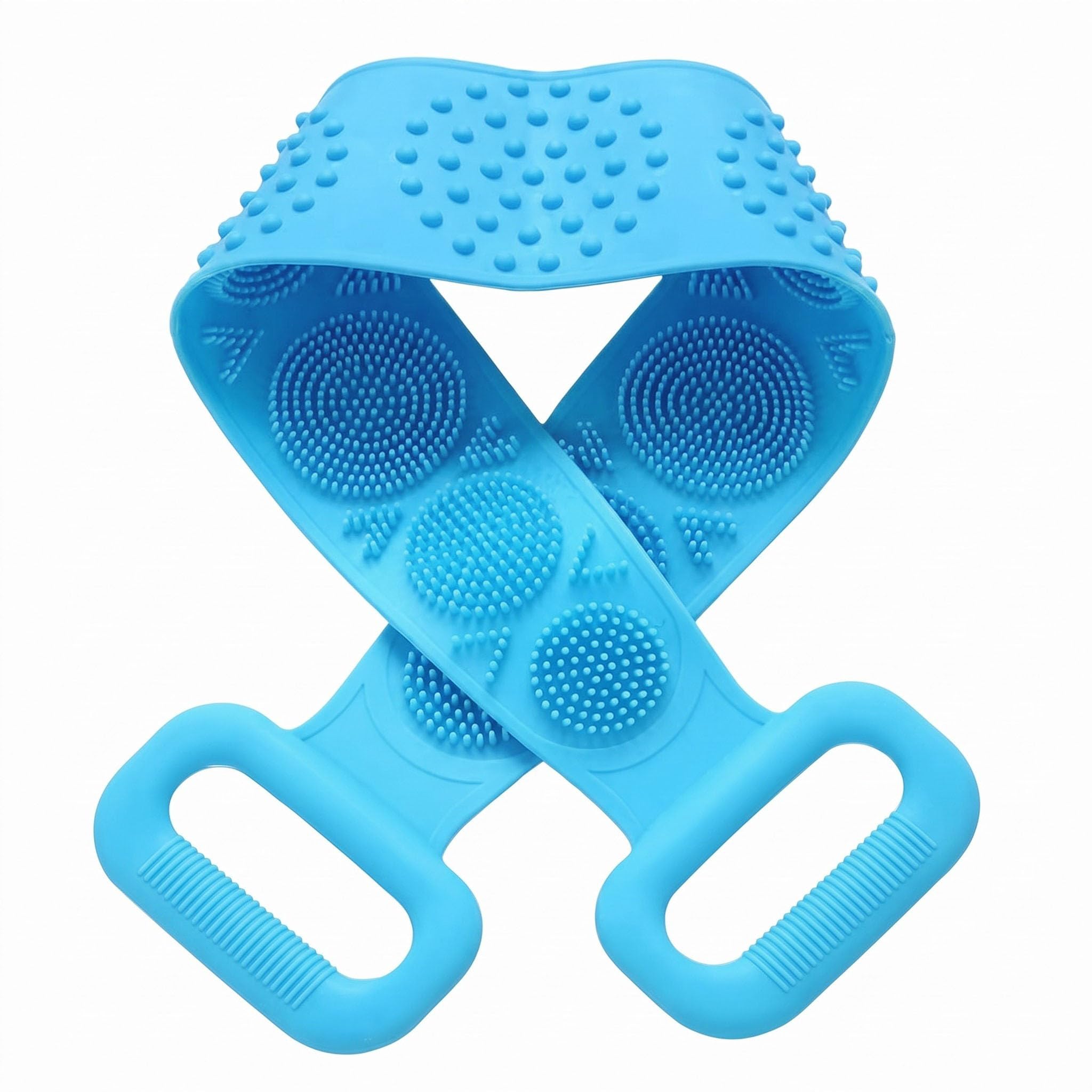 Silicone Body Back Scrubber Long 30 Inch | Dual Side Bath Brush for Deep Cleaning & Exfoliation | Flexible Shower Scrubber for Men & Women | Soft Skin Massage Belt-image-20