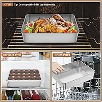 Vista 4 de 2PCS Stainless Steel Cake Molde Rectangle Baking Tin Bread Biscuit Dessert Tray Roasting Pan Kitchen Tool Container