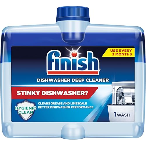 Finish Dishwasher Cleaner Liquid, Deep Cleans Hidden Grease & Limescale, Fights Odors & Maintains Performance, 3 Month Supply, 8.45oz, 1 Bottle