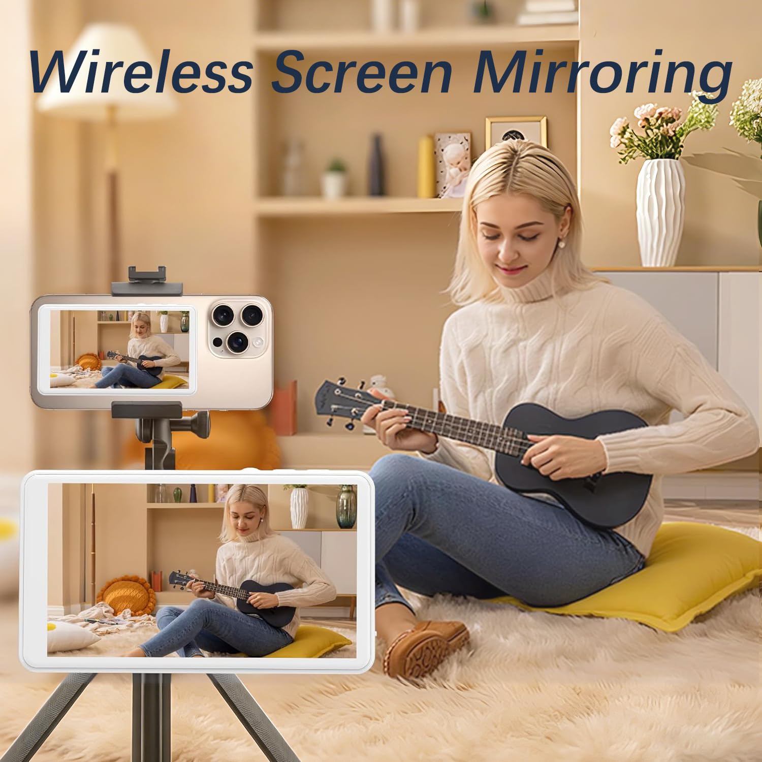 Selfie Monitor Screen for Iphone & Android, 2026 Patented Wireless Magnetic Back Camera Monitor, Vlog Content Creator Essentials, 1800mAh, Up to 3 Hours Runtime, White (Not for Pixel) — Amazon image 8