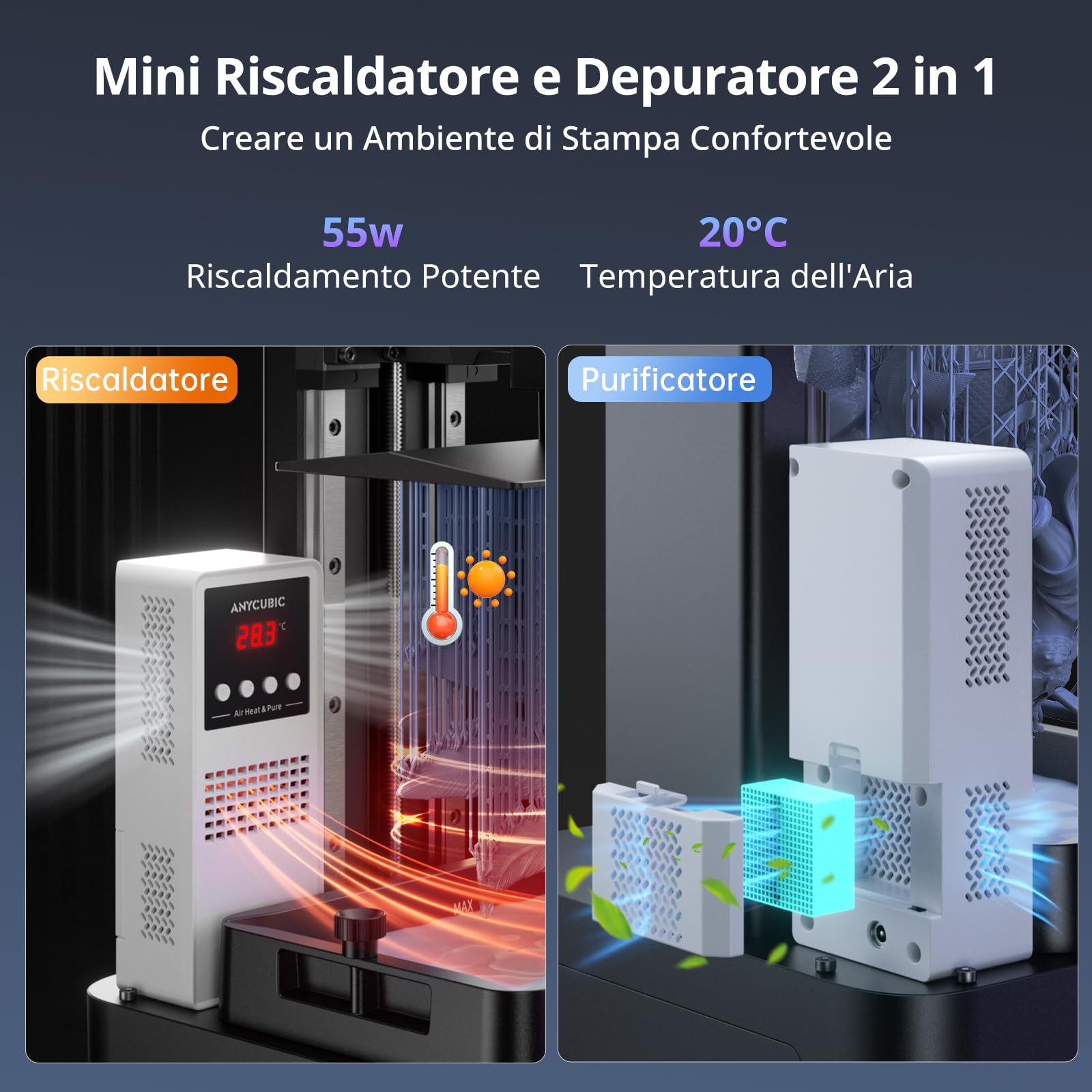Anycubic Photon Mono M5s Pro 14K Stampante 3D Resina con Rilevamento Intelligente, Livellamento Automatico, Alta Velocità di Stampa, Dimensioni Massime di Stampa 223,78 x 126,38 x 200mm (LxAxP)