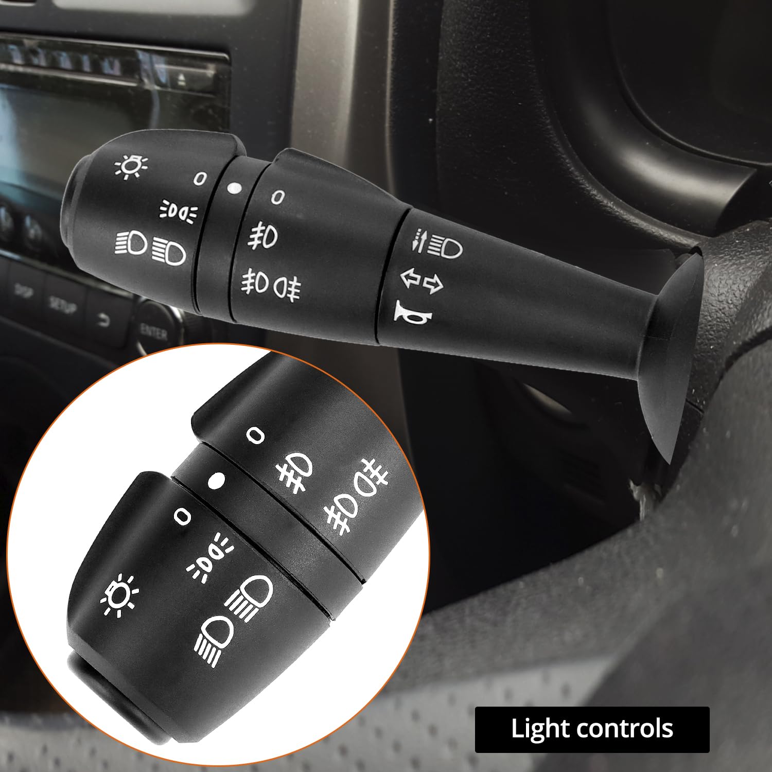 QWORK® Przełącznik drążka kierowniczego, przełącznik kierunkowskazów, przełącznik kombinacji kierownicy, kompatybilny z OEM 8201167988, 255400337R
