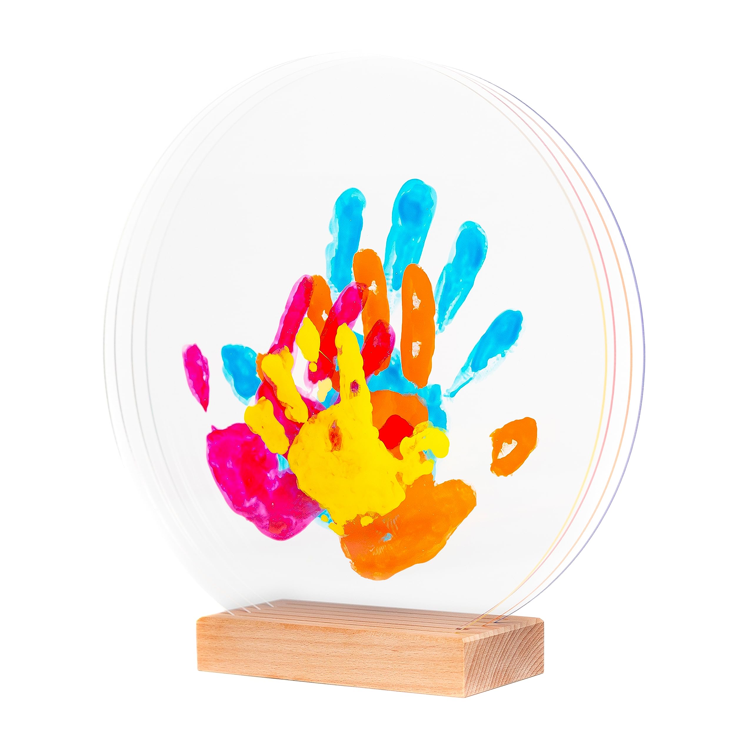 LouYou Empreintes de Bonheur - Kit Empreinte de mains Famille de 4 - Couleurs Peps - Cadeau Naissance Bébé Fille ou Garçon - Fête des Mères ou des Pères - Coffret Souvenir - Made in France