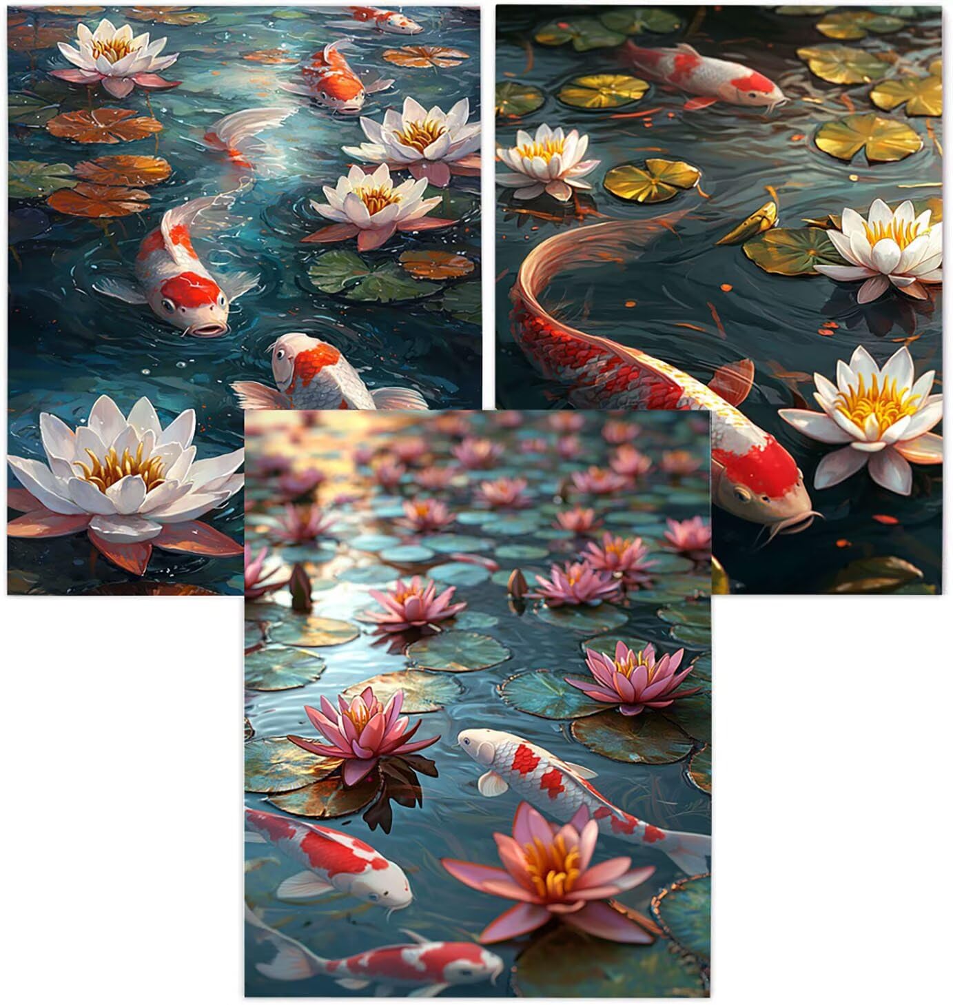 Cnyaunfi 3 Pezzi Animali Pittura Diamante Fai-Da-Te 5D Blu Diamond Painting Kit Completo per Hobby Creativi Adulti, Pittura Diamante Artigianale Per La Decorazione Della Parete Di Casa 50x70cm YF-3473