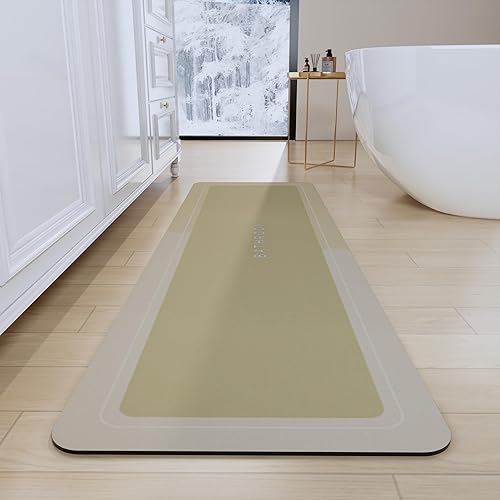 Vista 13 de Alfombras de baño 24x48 pulgadas, alfombra mágica moderna para el baño, alfombra de goma antideslizante de secado rápido absorbente, alfombras