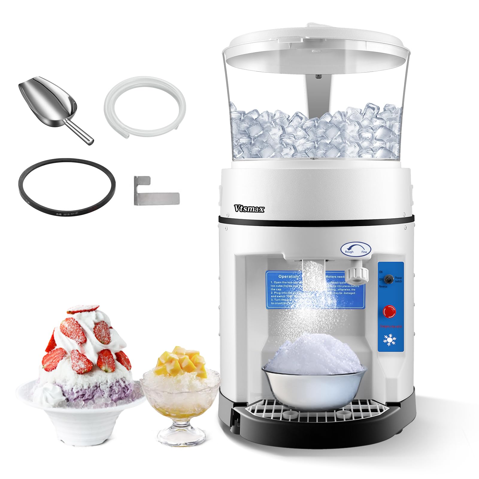 Vtsmax かき氷機 コンパクト Amazon.co.jp: Vtsmax 電動かき氷機、かき氷能力を持ち、大容量