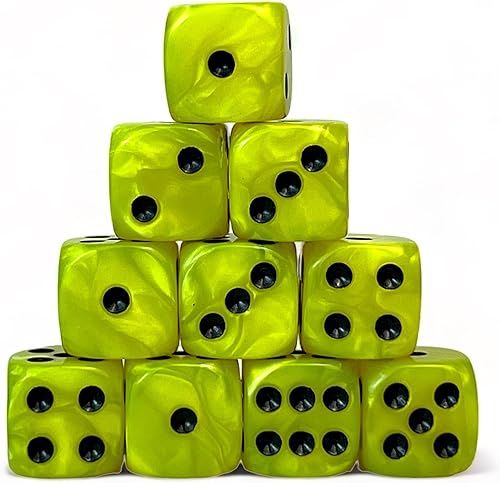 Vista 6 de Luck Lab Paquete de 10 dados D6 – Dados acrílicos para juegos de mesa y juegos de mesa RPG MTG DND (perla morado)