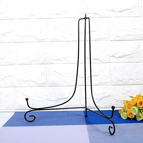 Miniatura 2 de Fydun Soporte de exhibición, 1 caballete de hierro de 4 a 12 pulgadas, soporte de exhibición clásico de base fuerte y pesada, soporte de exhibición