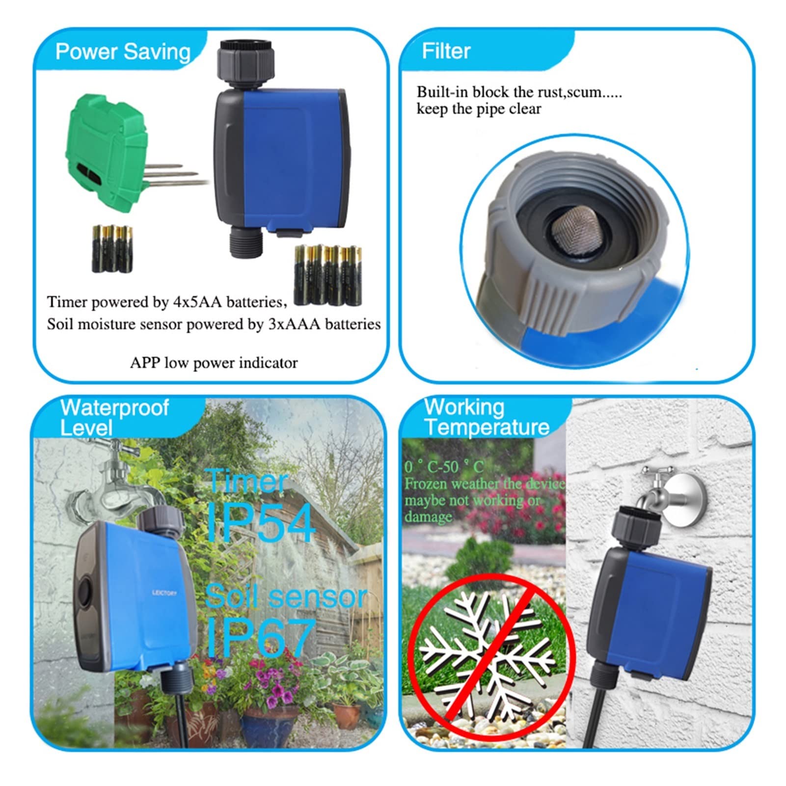 Smart Water Valve Shut off WiFi Tuya Smart Home Garden Timer per irrigazione Automatica Sensore Pioggia Irrigazione Sprinkler Telecomando WiFi (Color : Pressure Valve)