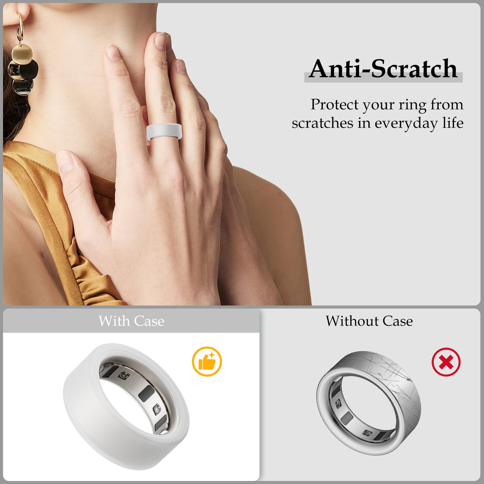BO&DQQ 10er Pack Ring-Schutz Für Oura Ring - Anti-Kratz Silikon Hülle, Für Sport & Alltag