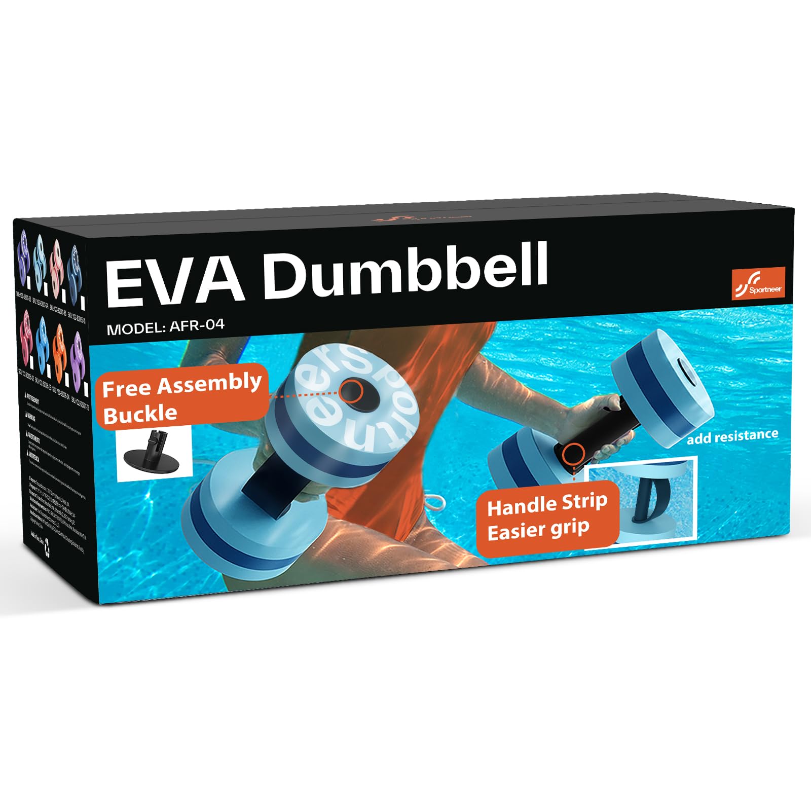 Sportneer Juego de 2 mancuernas de espuma EVA, pesas acuáticas, para ejercicios acuáticos, para pérdida de peso