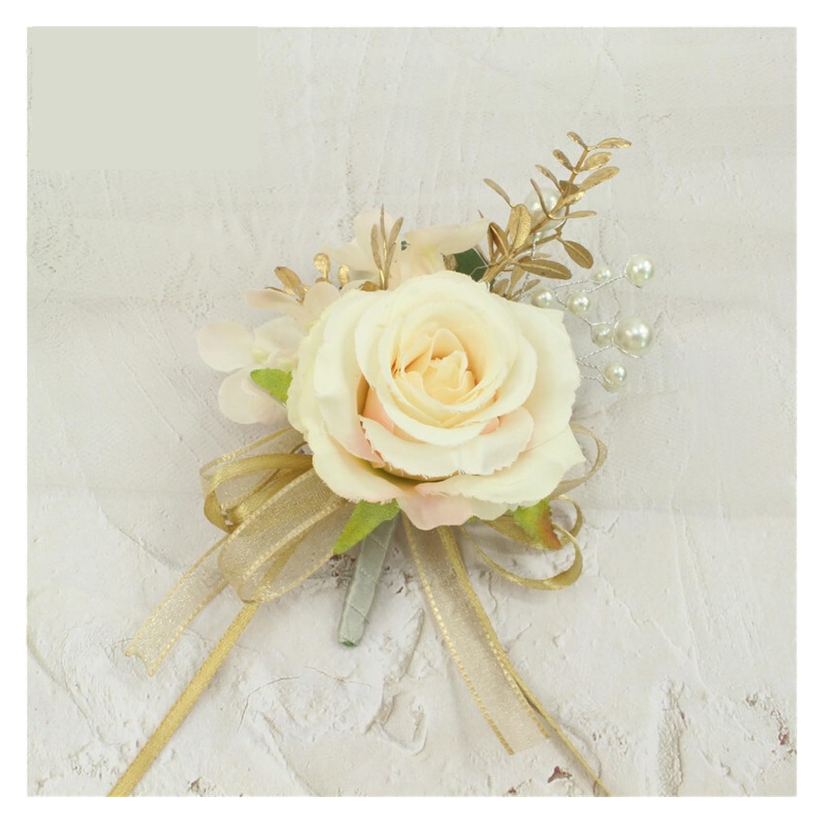 EYZJQSTUV Wedding corsage， Wedding Boutonniere Silk Roses Corsage for Groom and Bridesmaid Multicolor(Boutonniere-a)