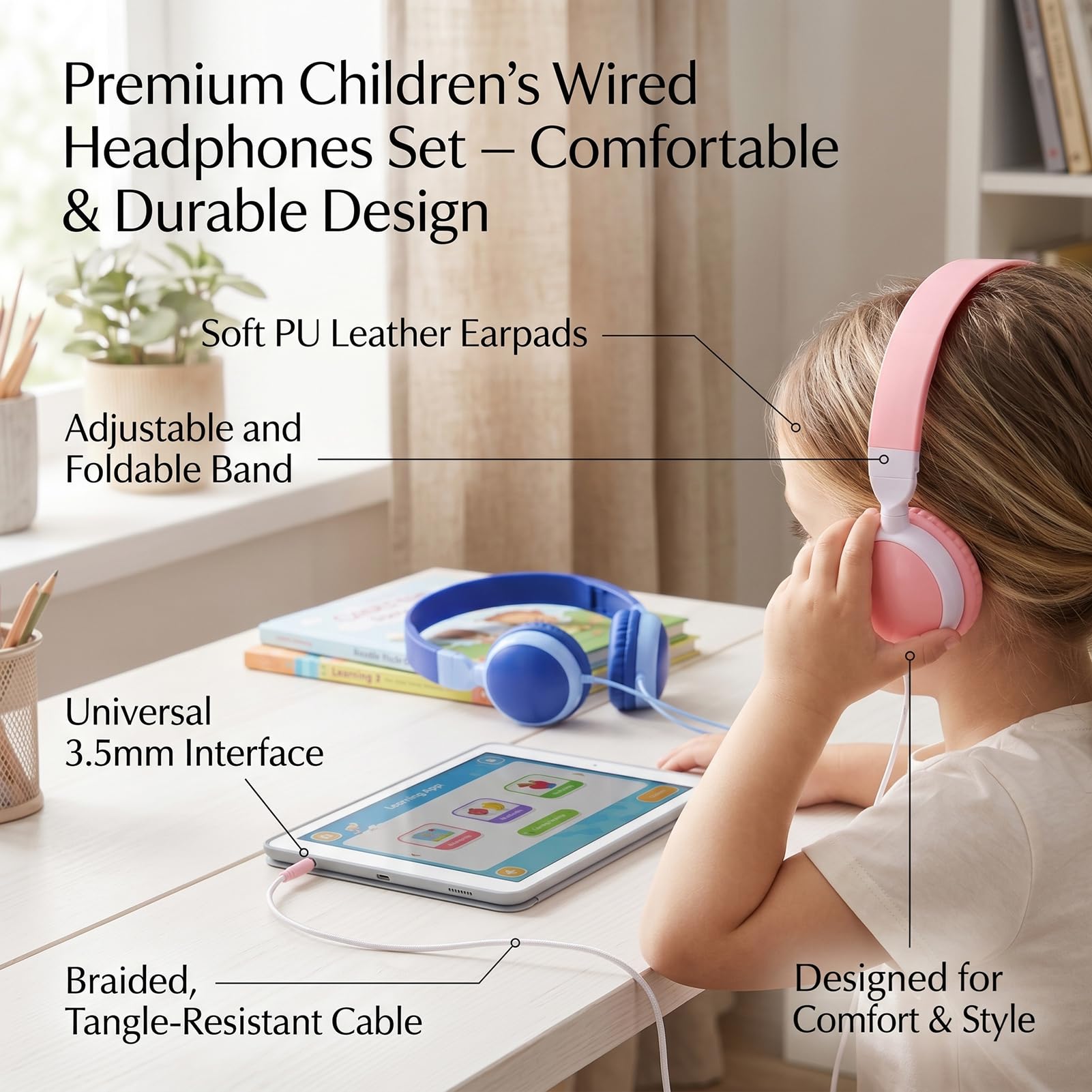 Fockety Cuffie per Bambini Confezione da 12 per Studenti, Cuffie Audio Stereo con Jack da 3,5 Mm con Archetto Regolabile, Cablate Sopra L'orecchio per Scuola, Classe, Casa
