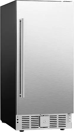 EUHOMY Beverage Refrigerator 15 Inch, Under Counter 127 Can Beverage Fridge with Stainless Steel Door, Beverage Cooler Built-in and Undercounter Drink Fridge - Soda Cola