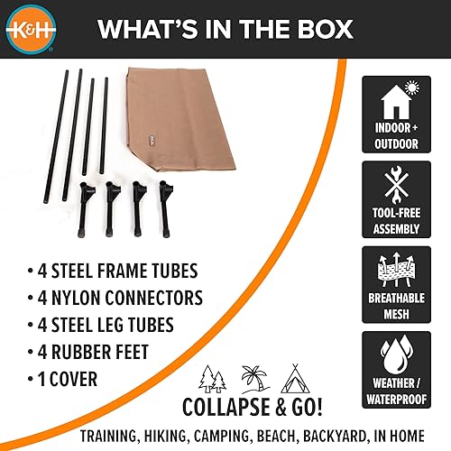 Miniatura 6 de K&H PET PRODUCTS - Cuna elevada para mascotas con centro de malla, varios tamaños