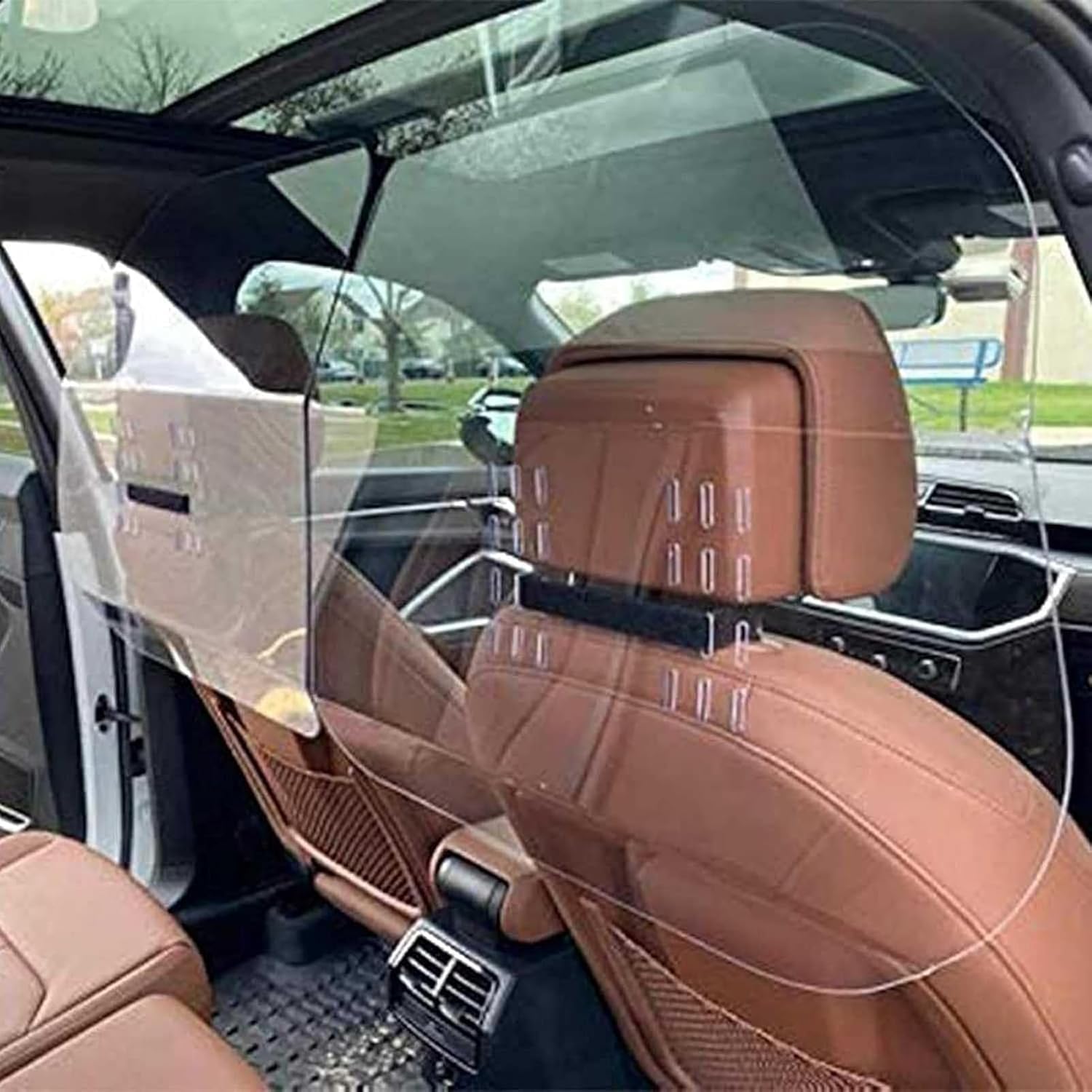 Barrera universal para protección contra estornudos para vehículos compartidos y taxi, partición de PVC fácil de limpiar
