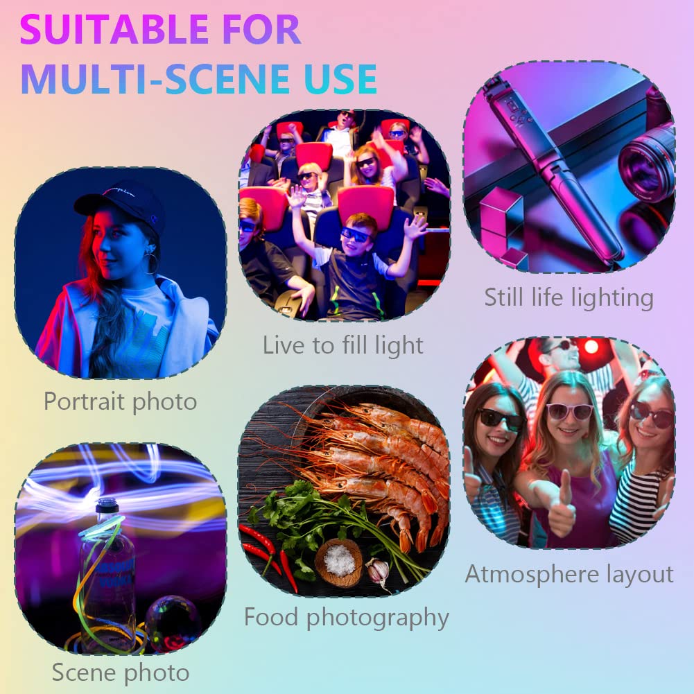 AXFEE Luce video, W140 RGB CRI95+ 2500K-9000K Dimmerabile Luce LED Fotografica, Pannello Luce LED, Ricaricabile USB con Batteria da 3100 mAh per Tiktok/Foto di Prodotti/videocamere DSLR, Fotografia