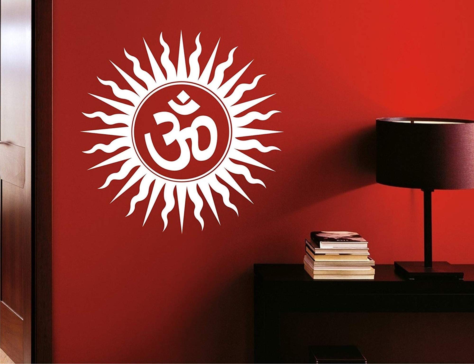Fusion Graphix Om Religious Vinyl Wall Sticker (59x58 cm, White)