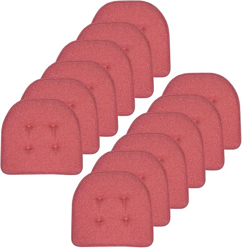 Miniatura 55 de Sweet Home Collection - Cojín de espuma viscoelástica para silla, con capitoné, parte trasera de goma antideslizante, en forma de U, de 17 x 16