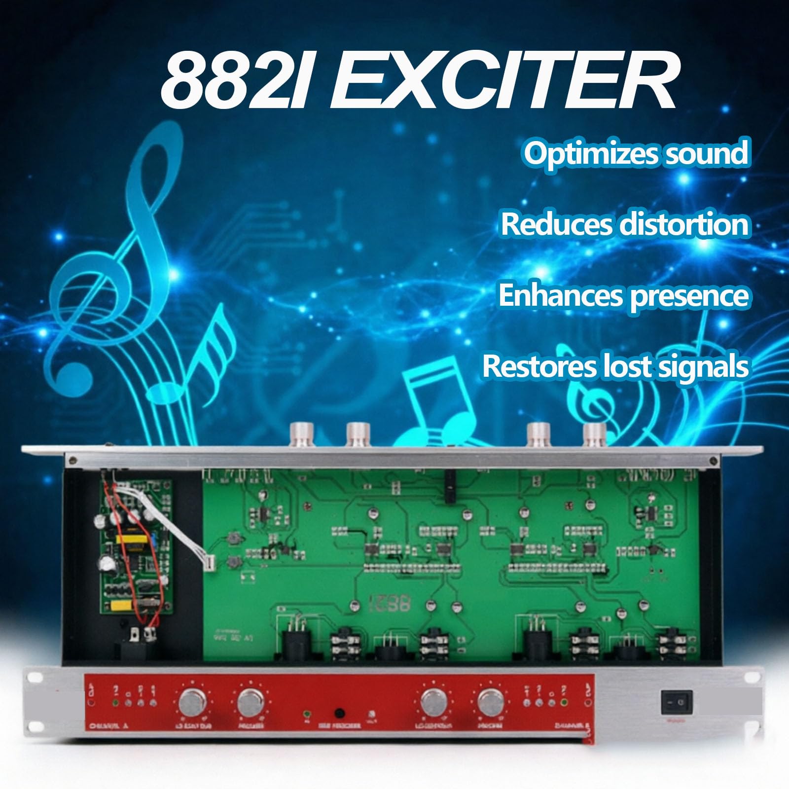 Procesador De Audio Profesional, Maximizador De Excitación De Sonido, Ecualizador De Espectro Musical, Reducción De Distorsión, Ajuste De Frecuencia De Agudos/Graves, para Karaoke Doméstico,
